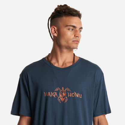 Polera Hombre Logo Azul Noche Haka Honu