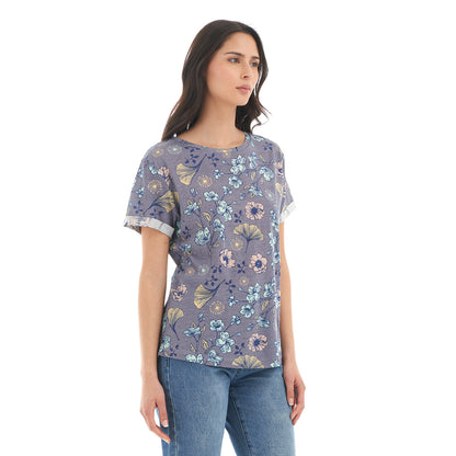 Polera Mujer Flora Morado Haka Honu