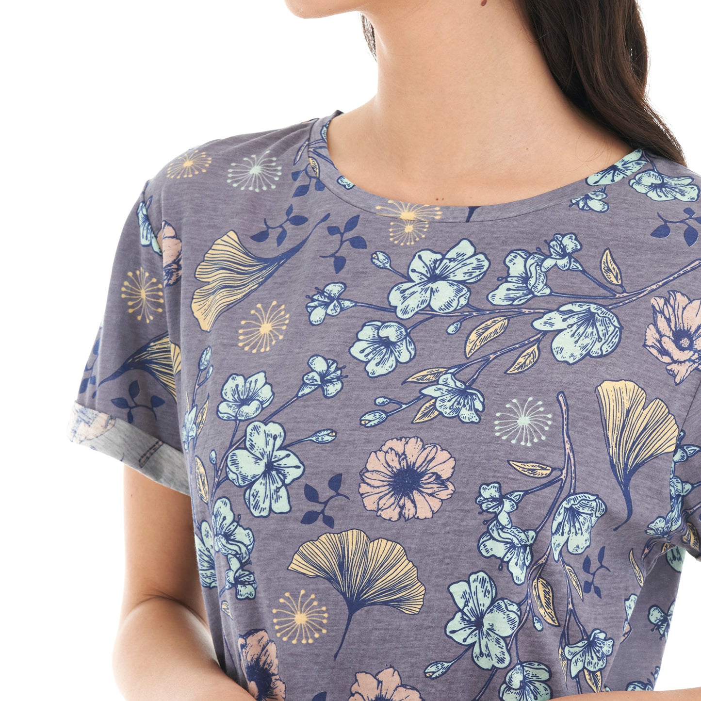 Polera Mujer Flora Morado Haka Honu