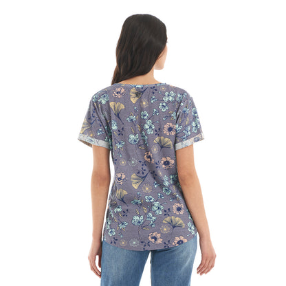 Polera Mujer Flora Morado Haka Honu