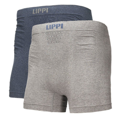 Ropa Interior Hombre Pack Skintec Seamless Boxer Gris Medio y Azul Marino Lippi