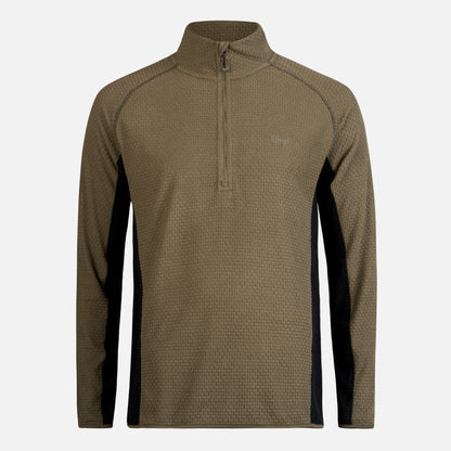 Poleron Hombre Jacaranda Nano-F 1/4 Zip Verde Militar Lippi