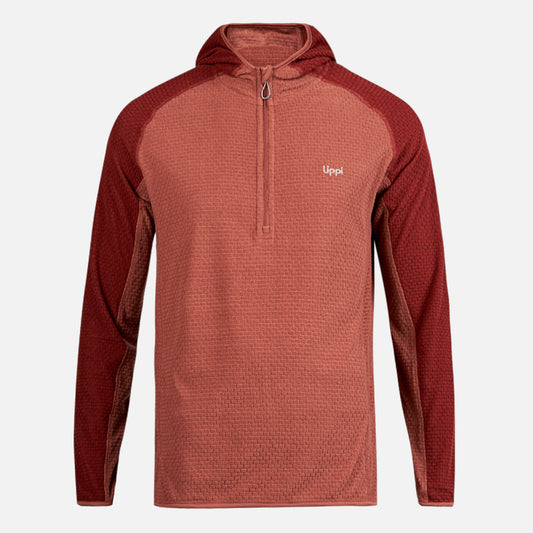 Poleron Hombre Jacaranda Nano-F 1/4 Zip Hoody Terracota Lippi