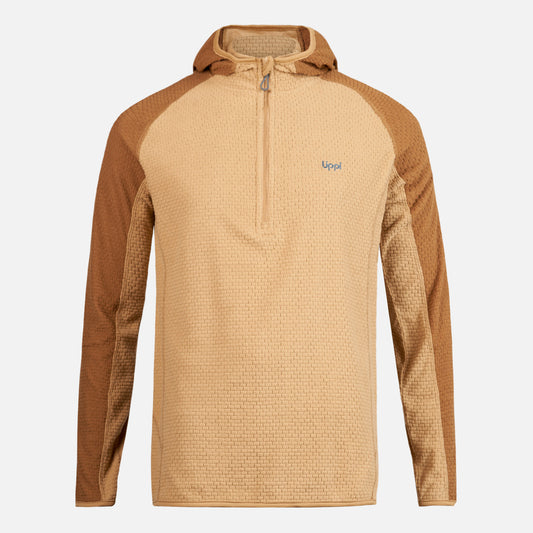 Poleron Hombre Jacaranda Nano-F 1/4 Zip Hoody Taupe Lippi