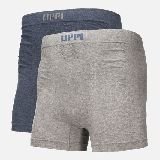 Ropa Interior Hombre Pack Skintec Seamless Boxer Gris Medio y Azul Marino Lippi