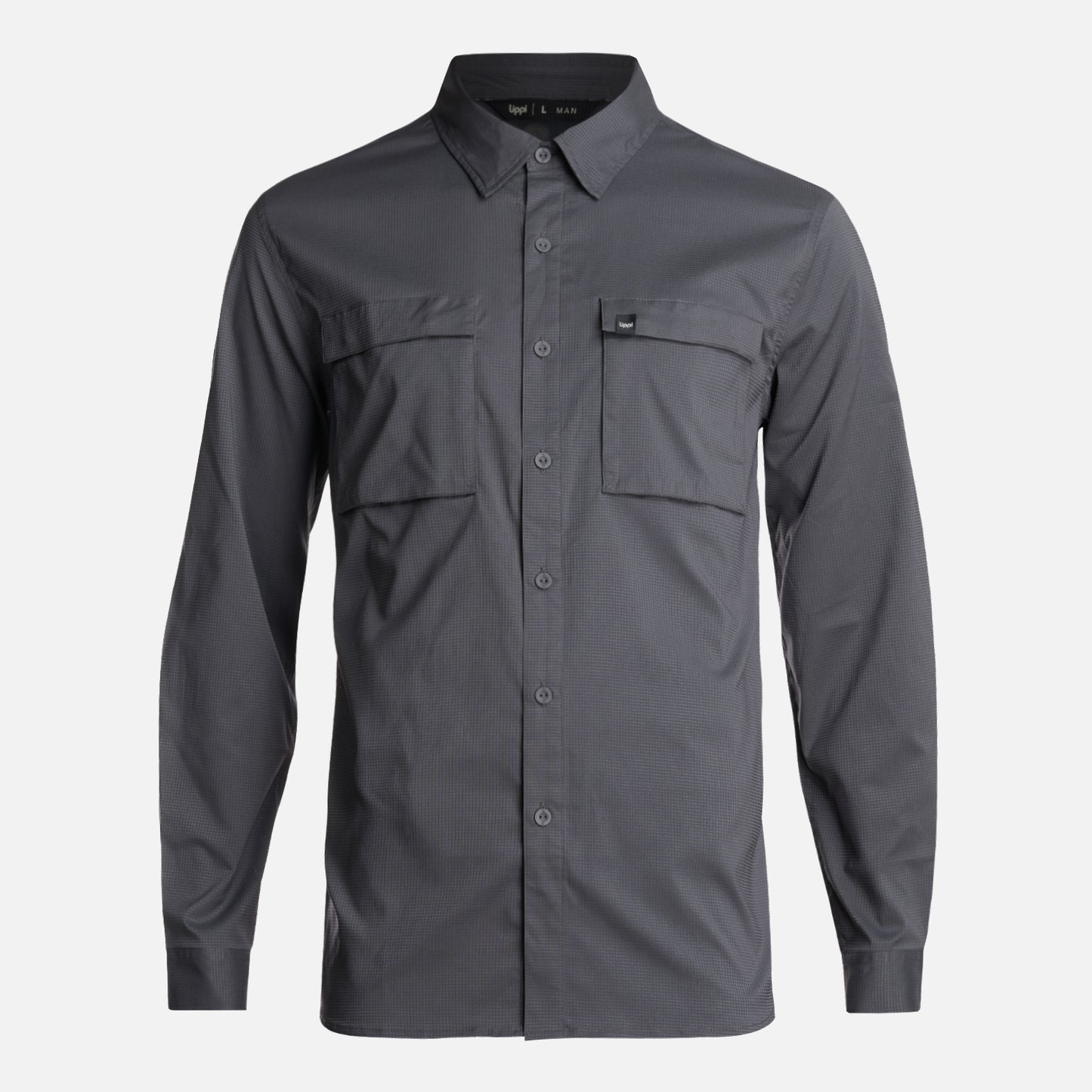 Camisa Hombre Rosselot Long Sleeve Q-Dry Shirt Gris Medio Lippi