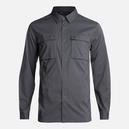 Camisa Hombre Rosselot Long Sleeve Q-Dry Shirt Gris Medio Lippi