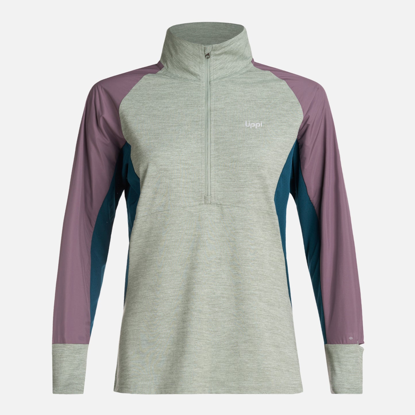 Poleron Mujer  Egger 1/4 Zip Melange Jade Lippi