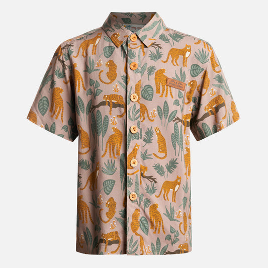 Camisa Niño Guayaberita Print Beige Haka Honu