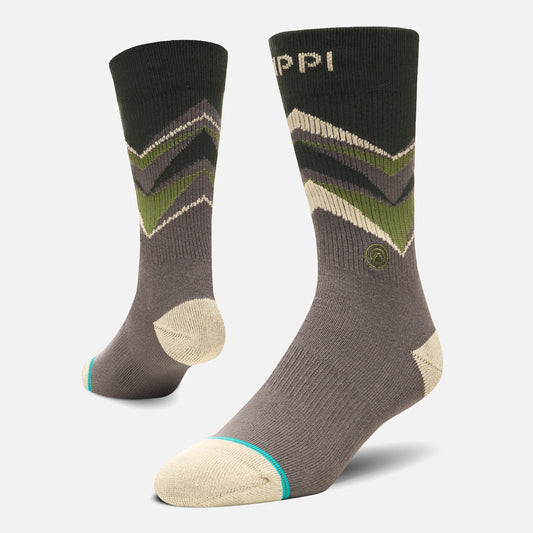 Calcetin Hombre Travel Walk Classic Socks Negro / Verde Militar Lippi