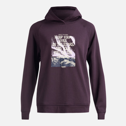 Poleron Mujer Insigne Hoody Sweatshirt Front Print Morado Oscuro Lippi