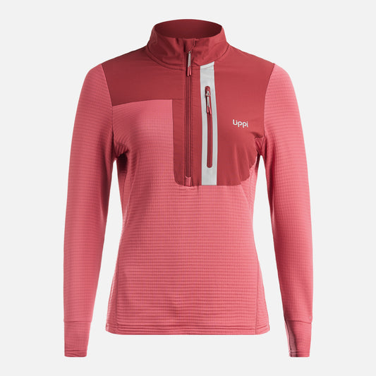 Poleron Mujer Karova Nano F 1/4 Zip Rosa Oscuro Lippi