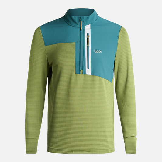 Poleron Hombre Karova Nano F 1/4 Zip Verde Lippi