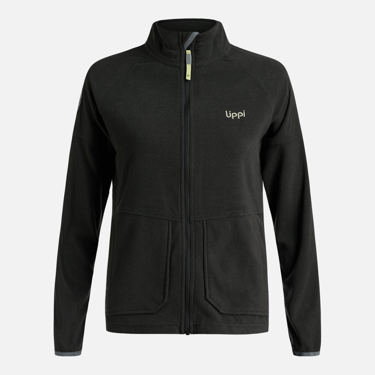 Polerón Mujer Stripes Nano-F Full Zip Negro Lippi