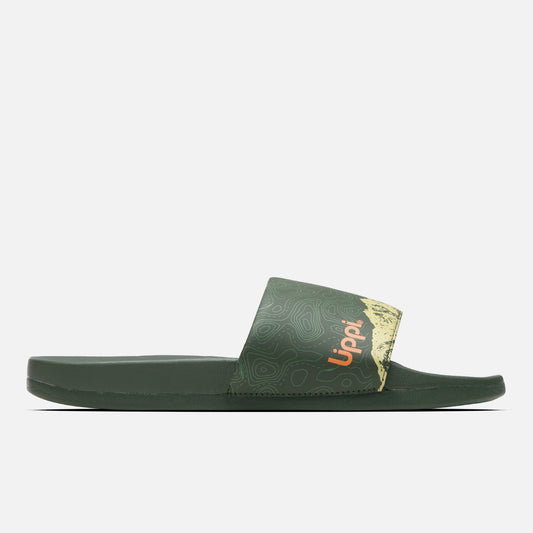 Sandalia Hombre Insigne Slide Print Verde Militar Lippi