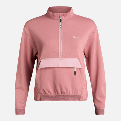 Polerón Mujer DownStreet 1/4 Zip Sweatshirt Rosa Oscuro Lippi