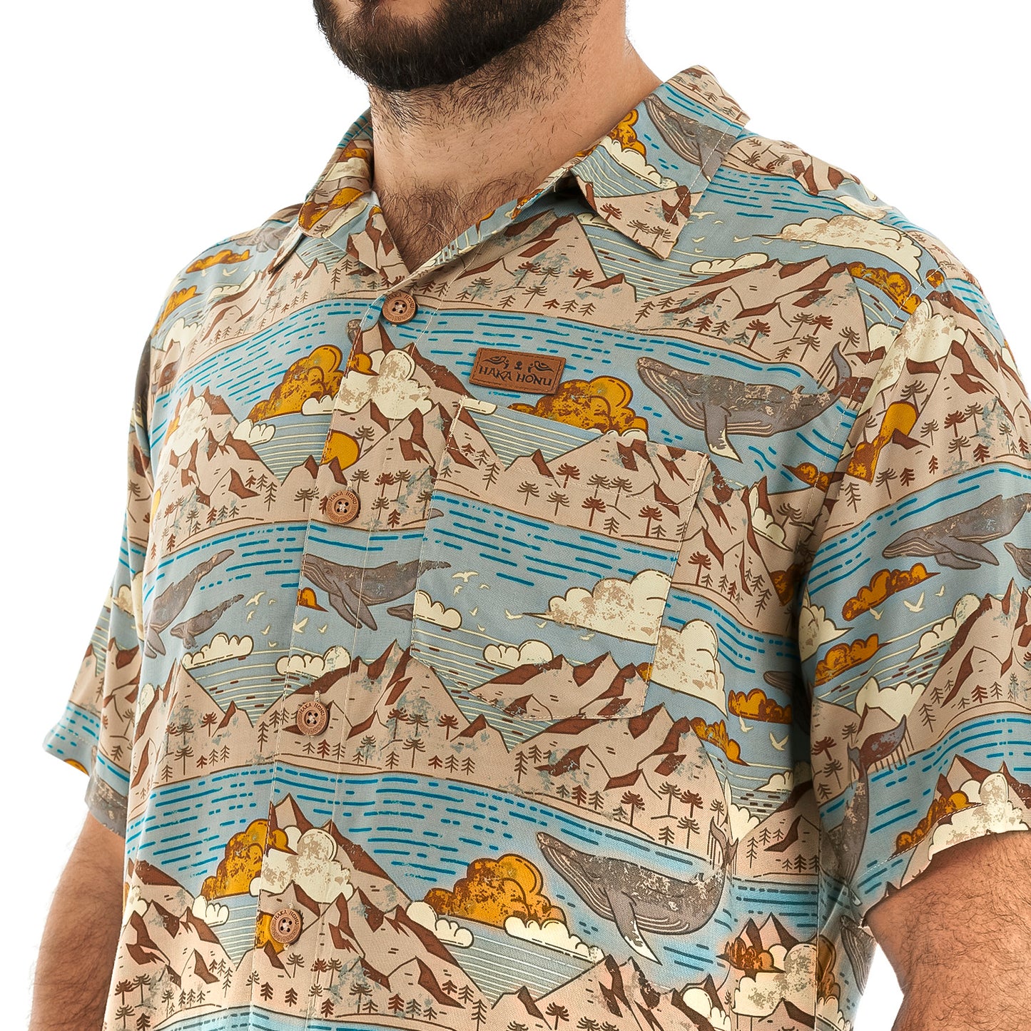 Camisa Hombre Anameizon Celeste Haka Honu