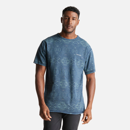 Polera Hombre Bi-Curioso Print Azul Piedra Haka Honu