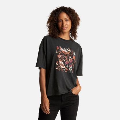 Polera Mujer Gorrión Print Negro Haka Honu