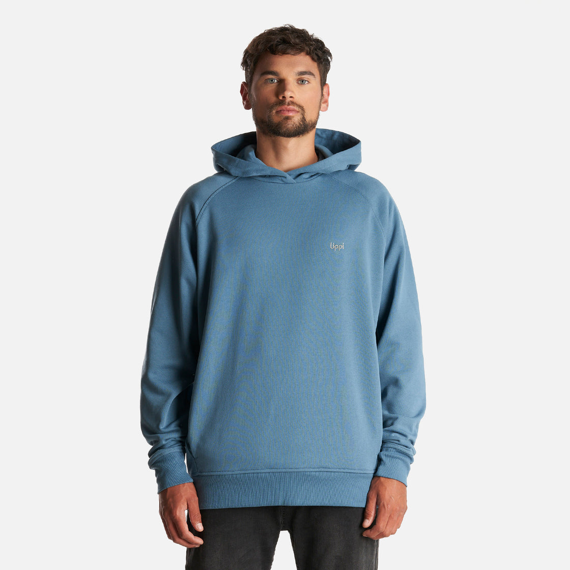 Poleron Hombre Ulmo Hoody Sweatshirt Azul Piedra Lippi