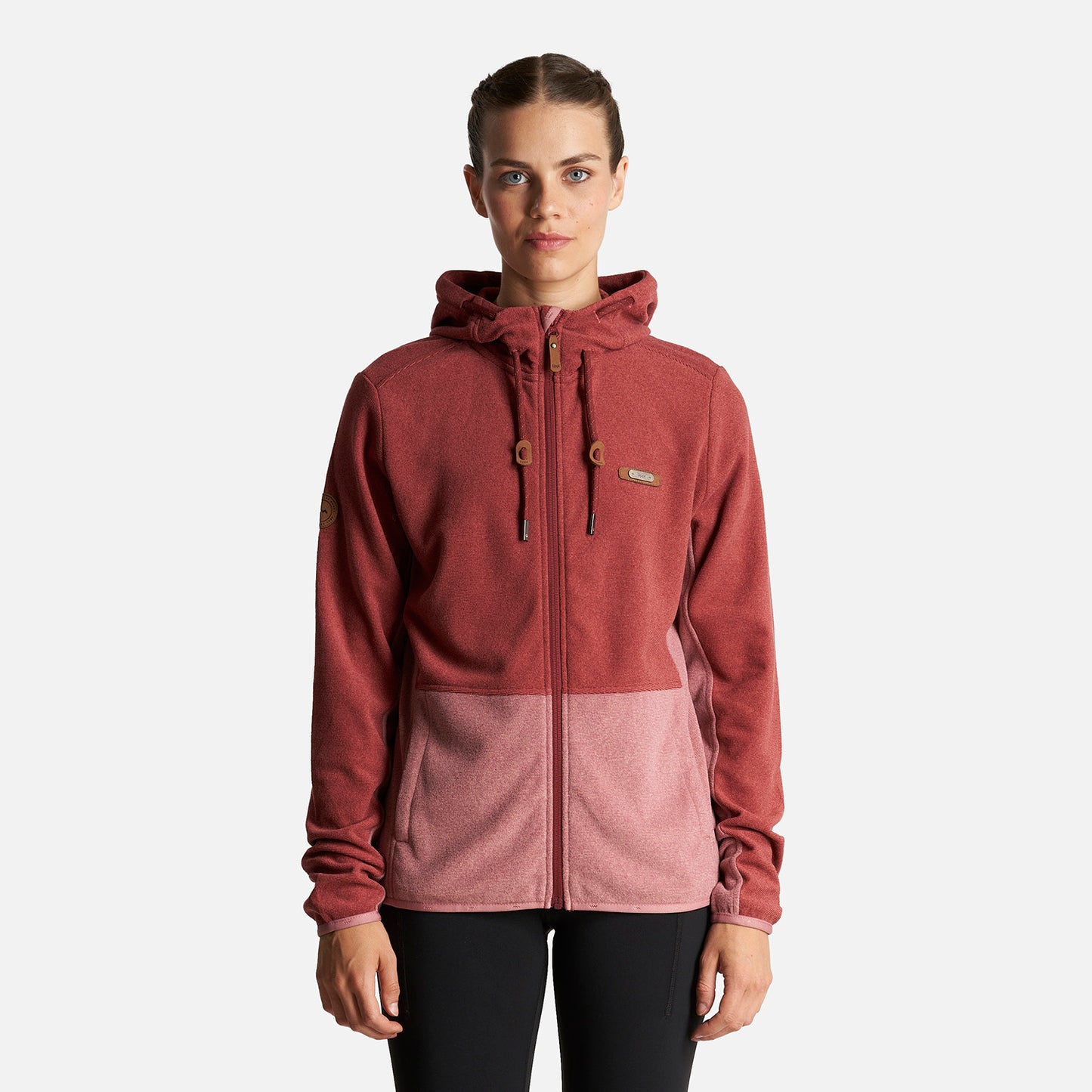 Poleron Mujer Stripes Nano-F Full Zip Hoody Ladrillo Lippi