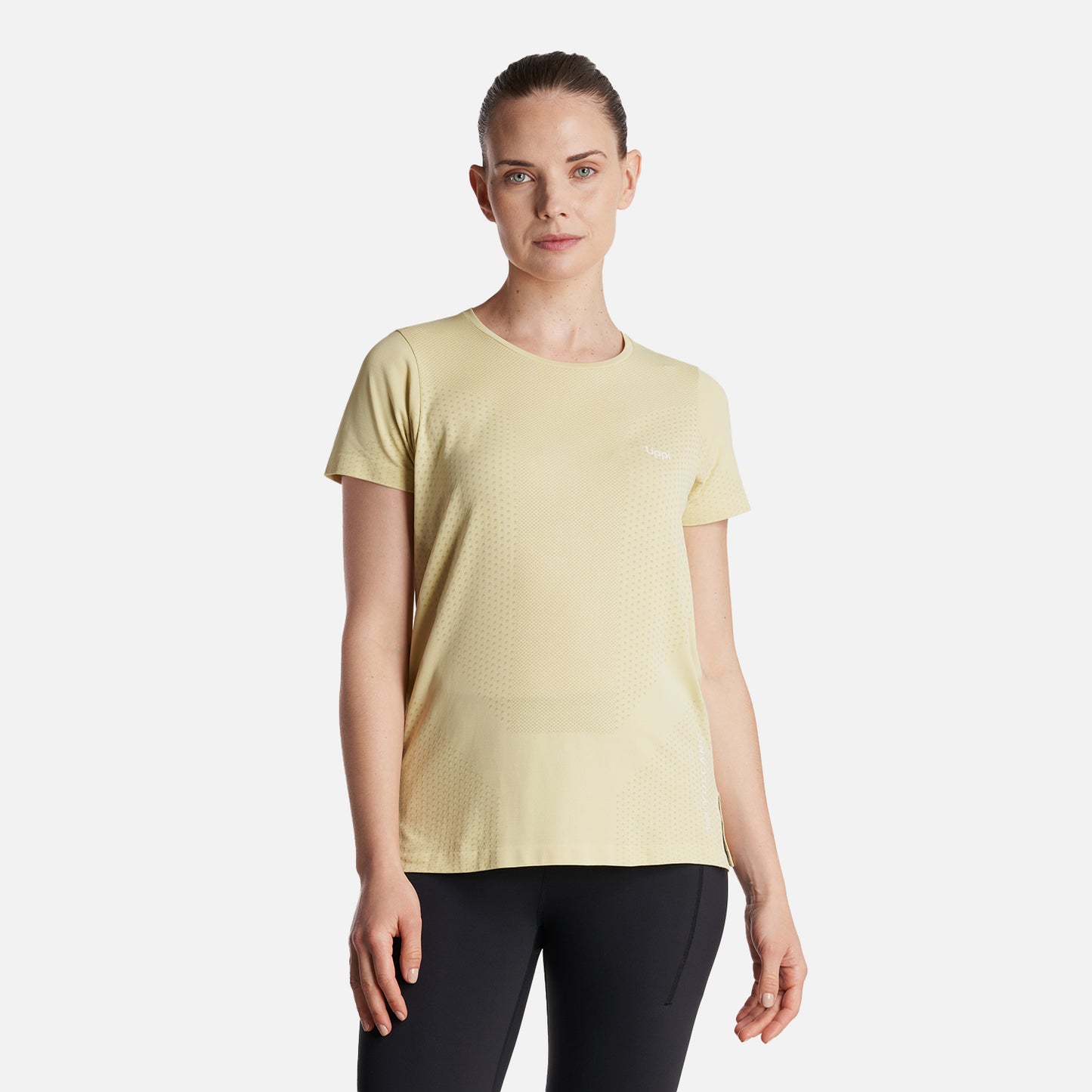 Polera Mujer  4 Run Seamless Trail Short Sleeve T-Shirt Amarillo Lippi