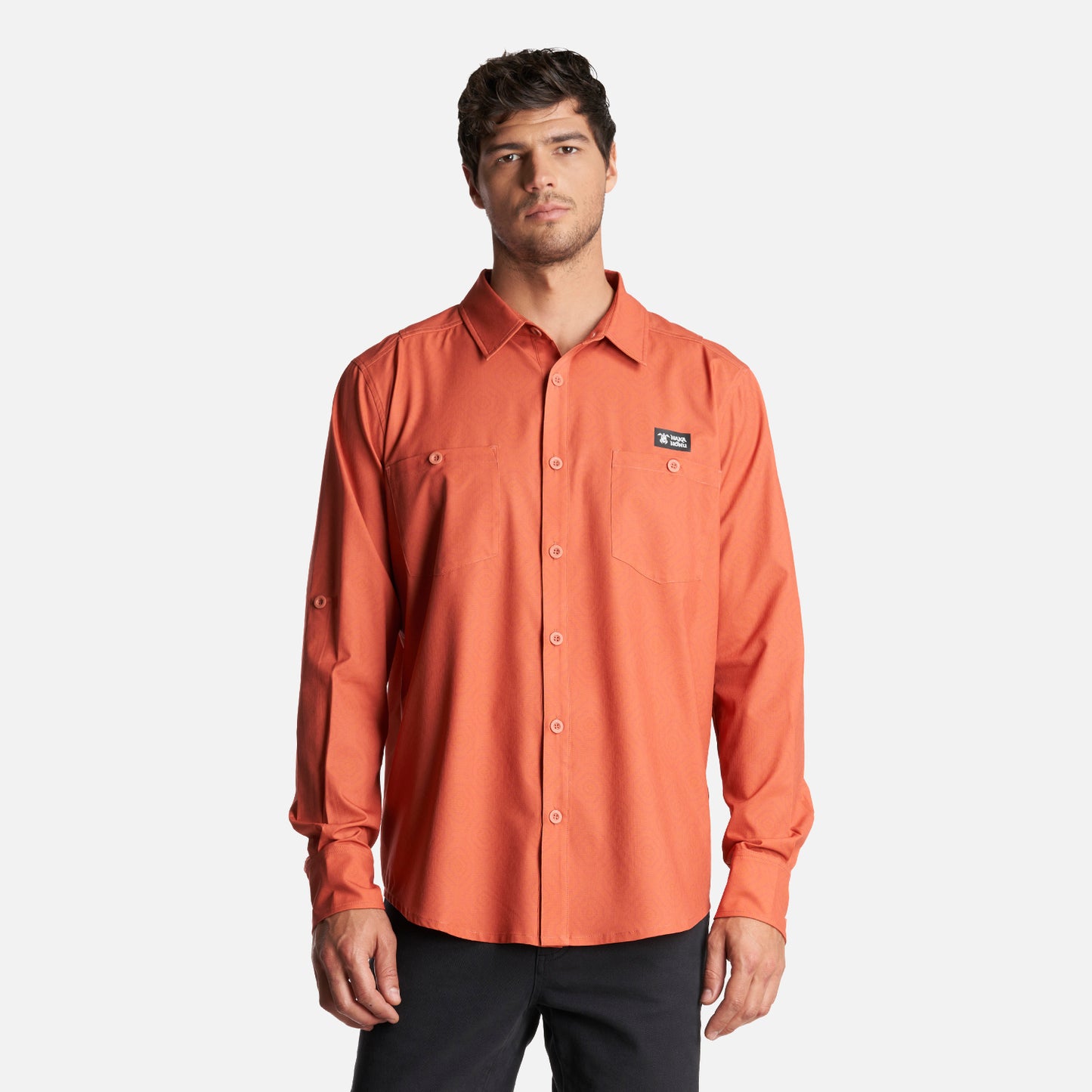 Camisa Hombre Cumbre Manga Larga Terracota Haka Honu