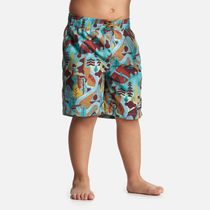 Traje de Baño Niño Bombita Print Turquesa Haka Honu