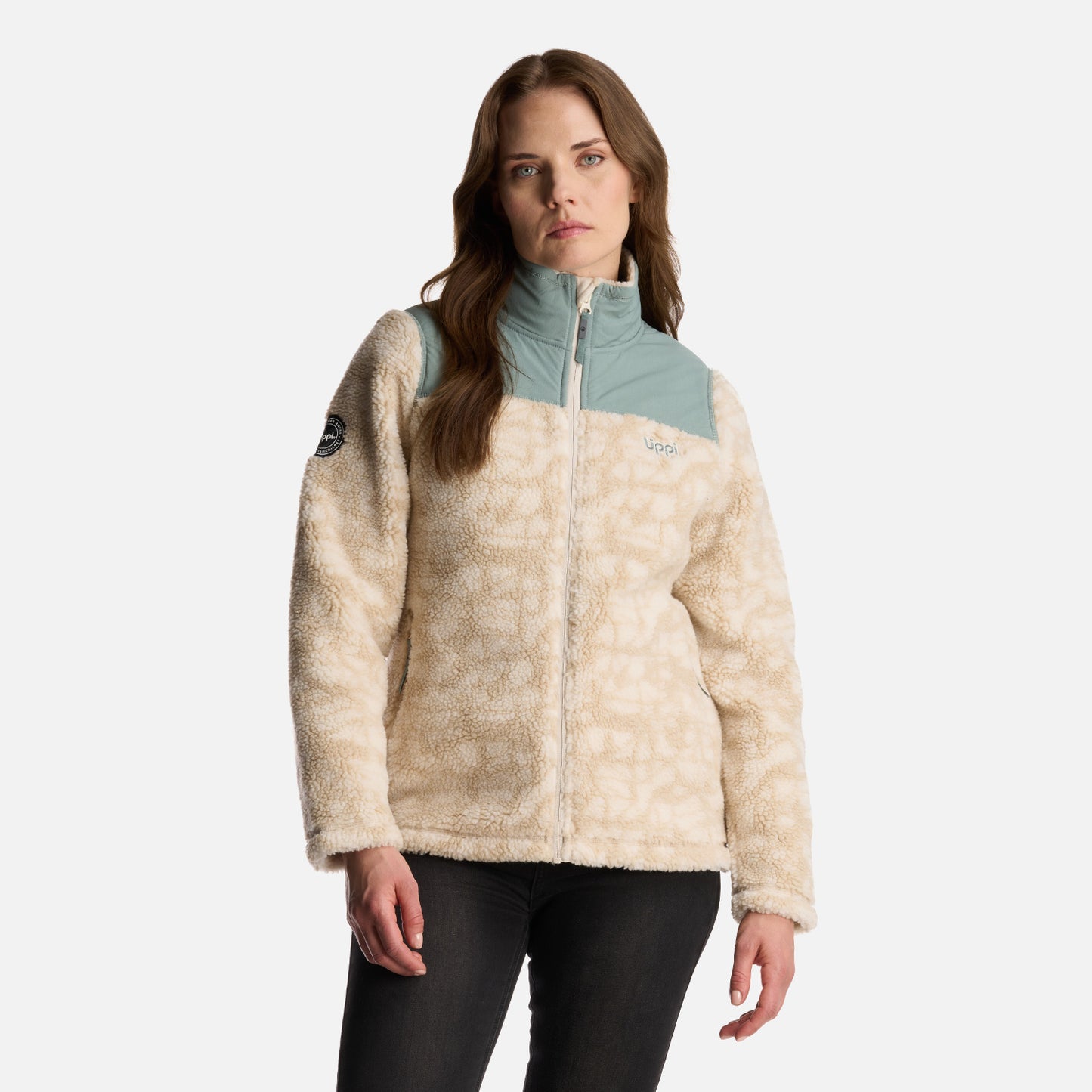 Chaqueta Mujer Glaciar Sherpa Pro Jacket Print Crema Lippi