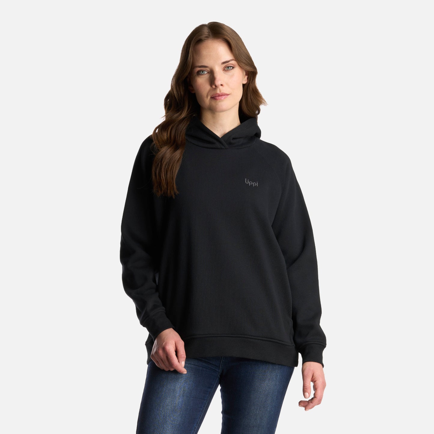 Poleron Mujer Ulmo Hoody Sweatshirt Negro Lippi