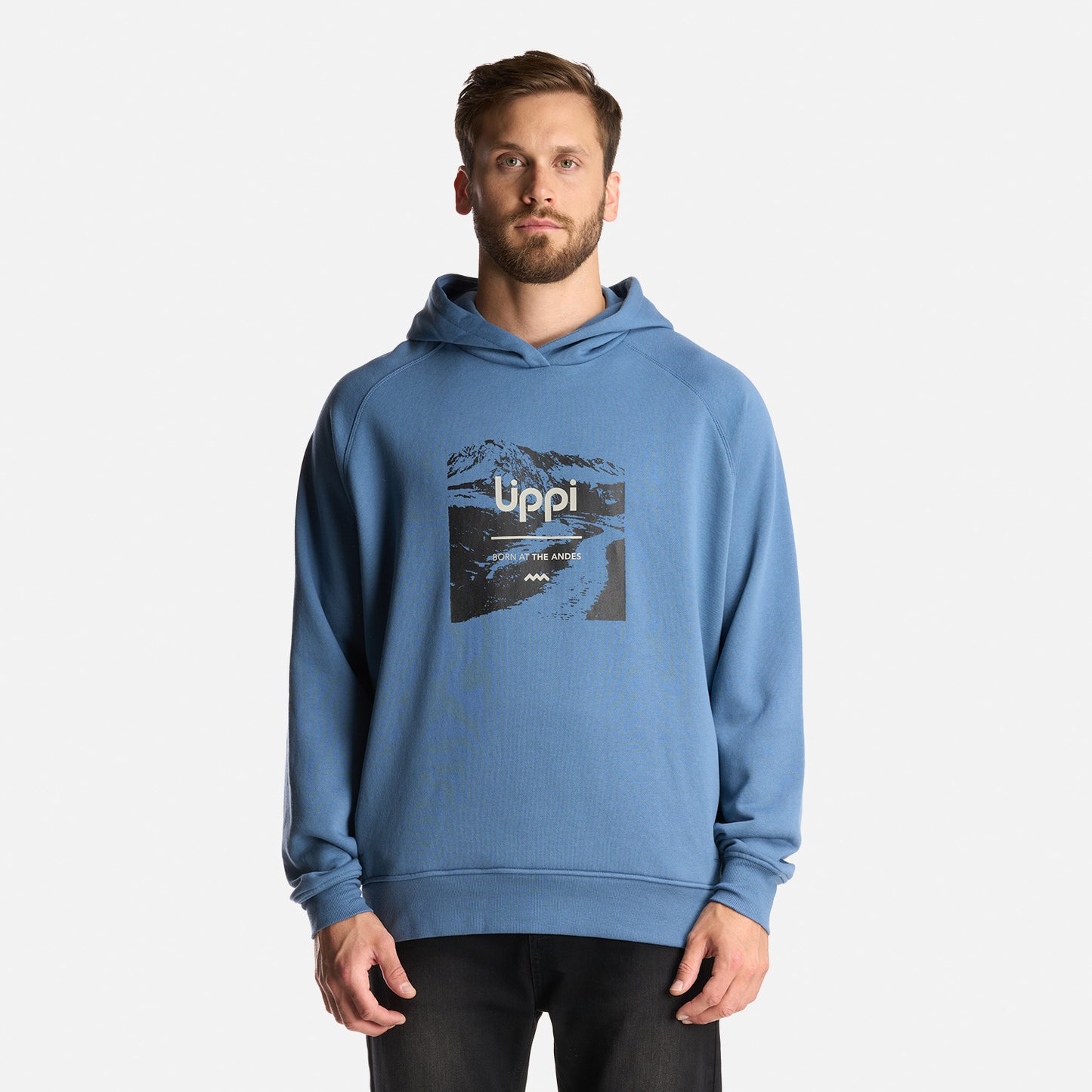 Poleron Hombre Insigne Hoody Sweatshirt Front Print Azul Grisaceo Lippi