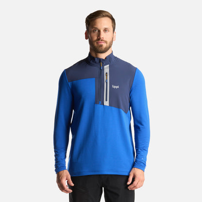 Poleron Hombre Karova Nano F 1/4 Zip Azul Lippi