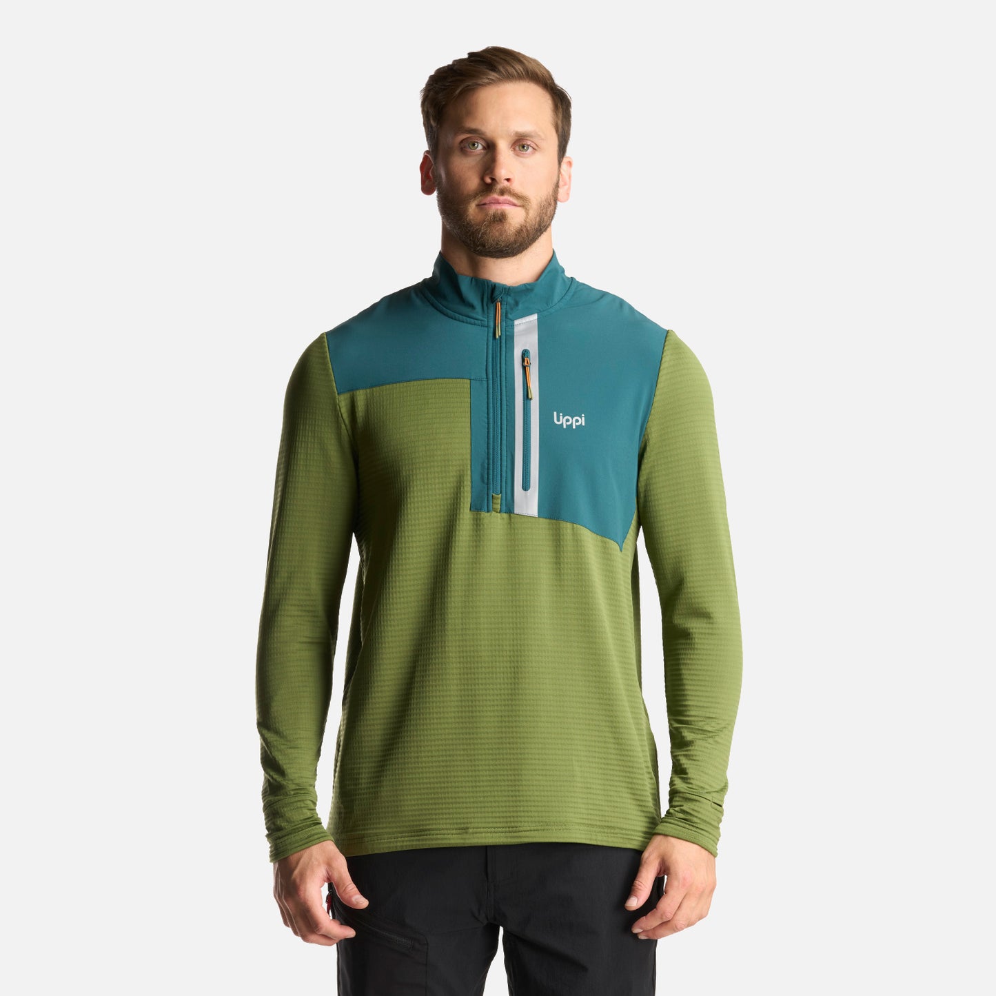 Poleron Hombre Karova Nano F 1/4 Zip Verde Lippi