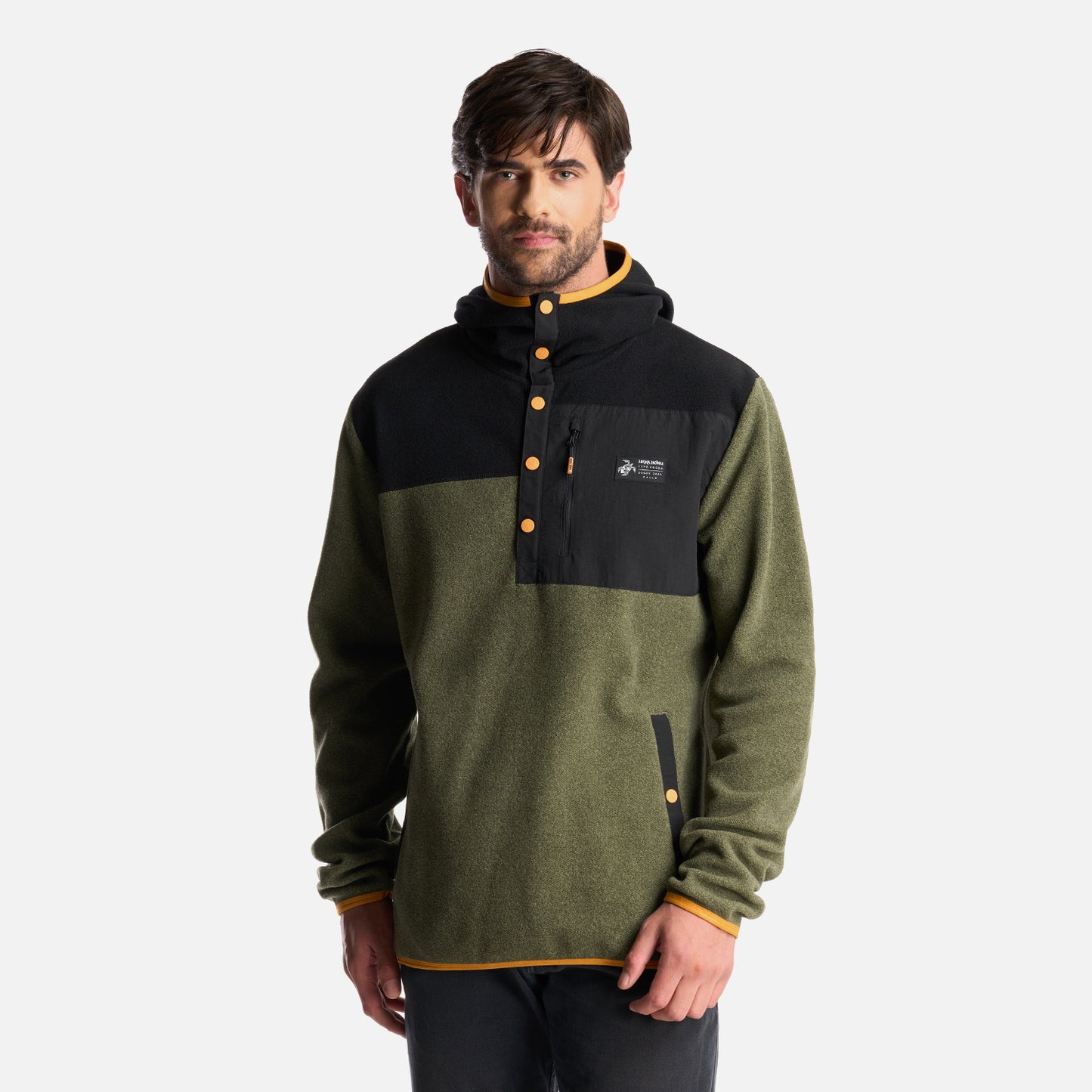 Poleron Hombre Tokerau Hoodie Verde Militar Haka Honu