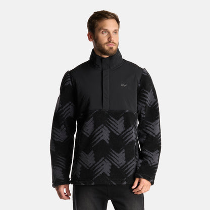 Chaqueta Hombre Glaciar Sherpa-Pro 1/4 Zip Jacket Print Negro Lippi