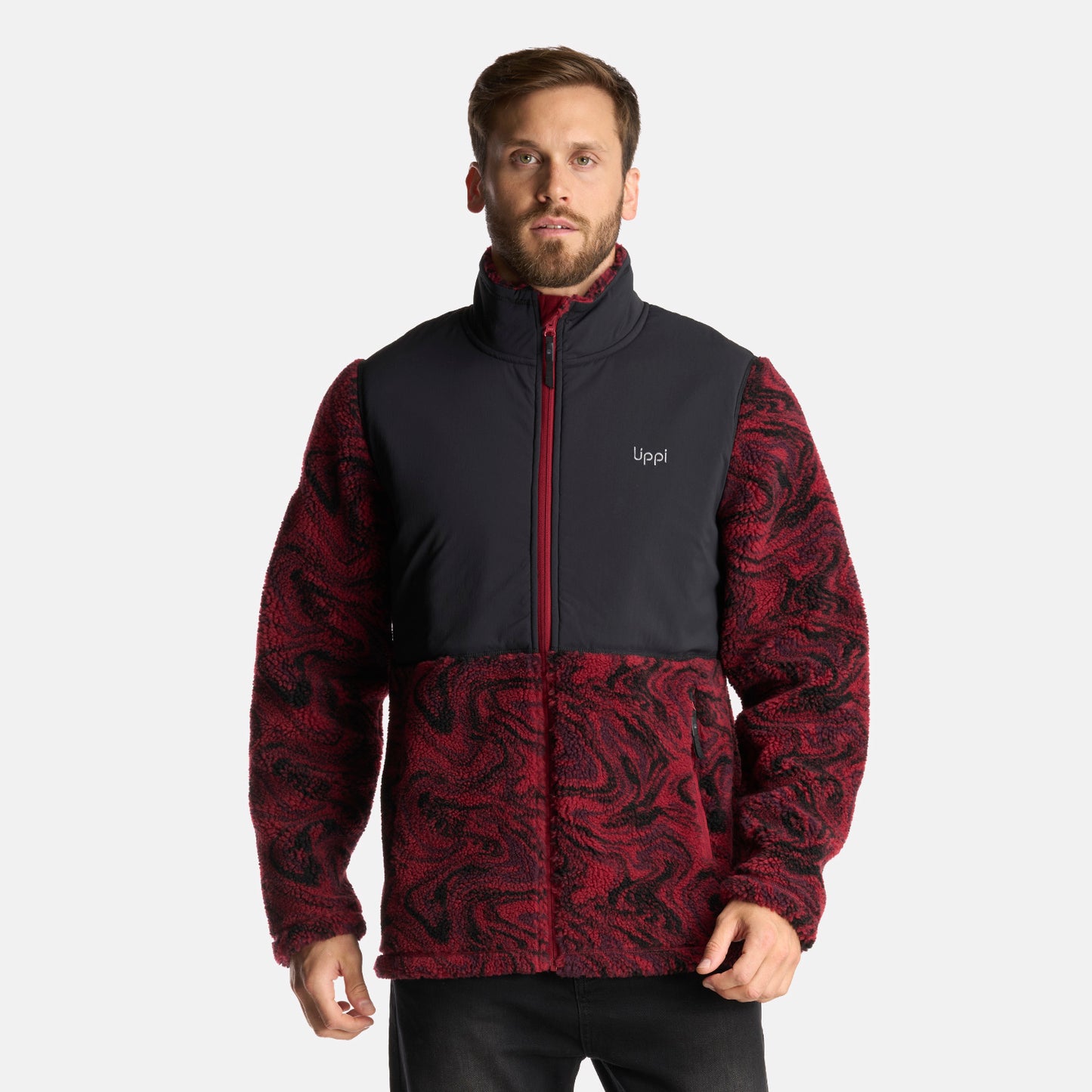 Chaqueta Hombre Glaciar Sherpa-Pro Jacket Print Burdeo Lippi