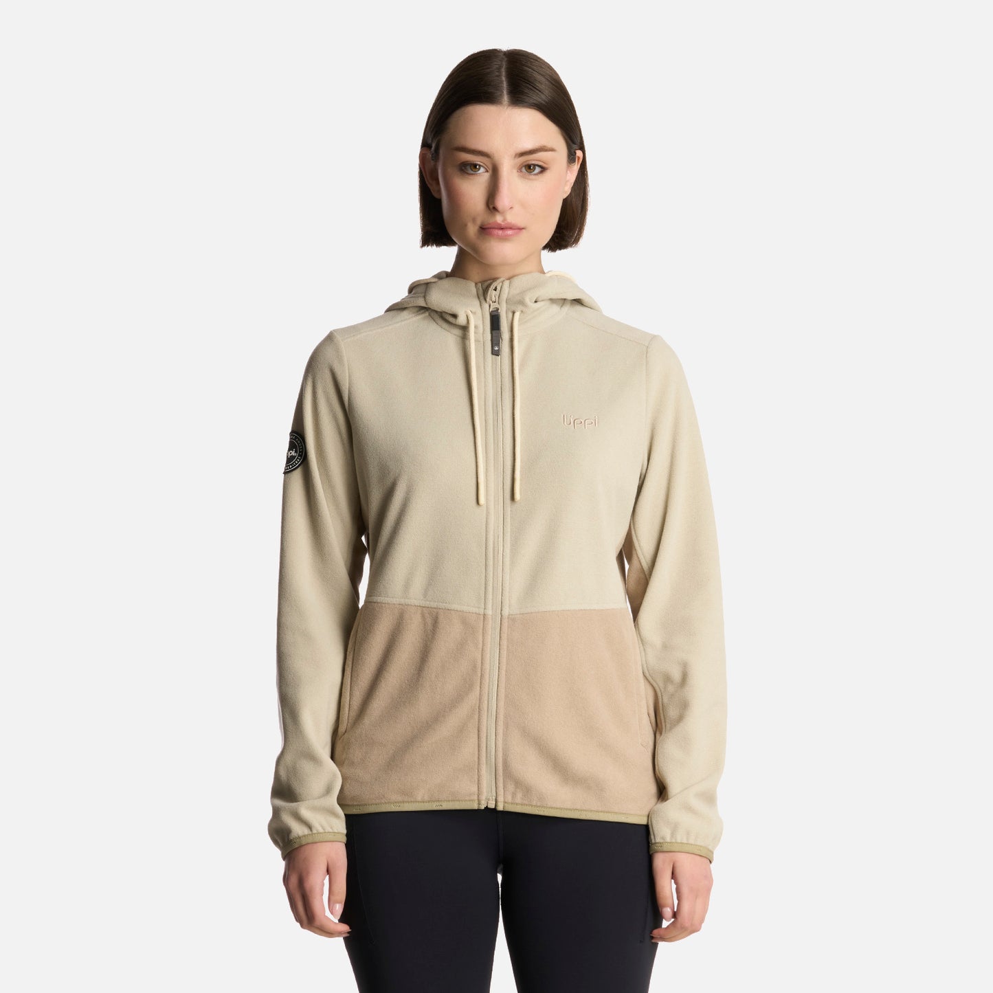 Polerón Mujer Stripes Nano-F Full Zip Hoody Beige Lippi