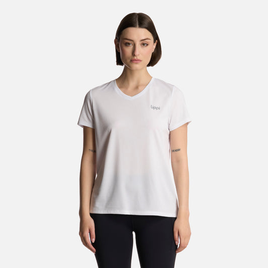 Polera Mujer Core V-Neck Q-Dry T-Shirt Blanco Lippi