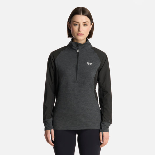 Polerón Mujer Egger 1/4 Zip Negro Lippi