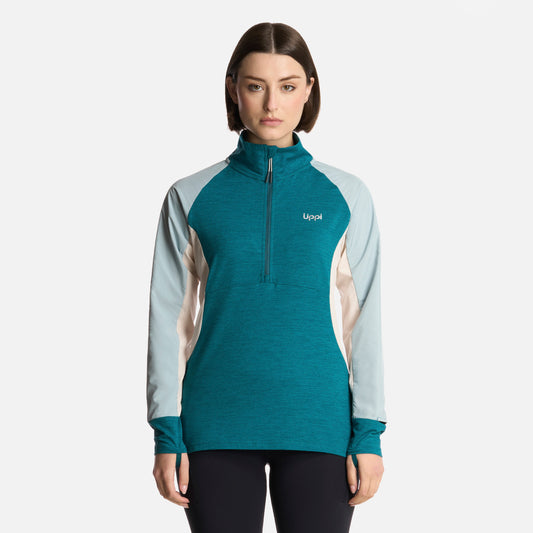 Polerón Mujer Egger 1/4 Zip Petroleo Lippi