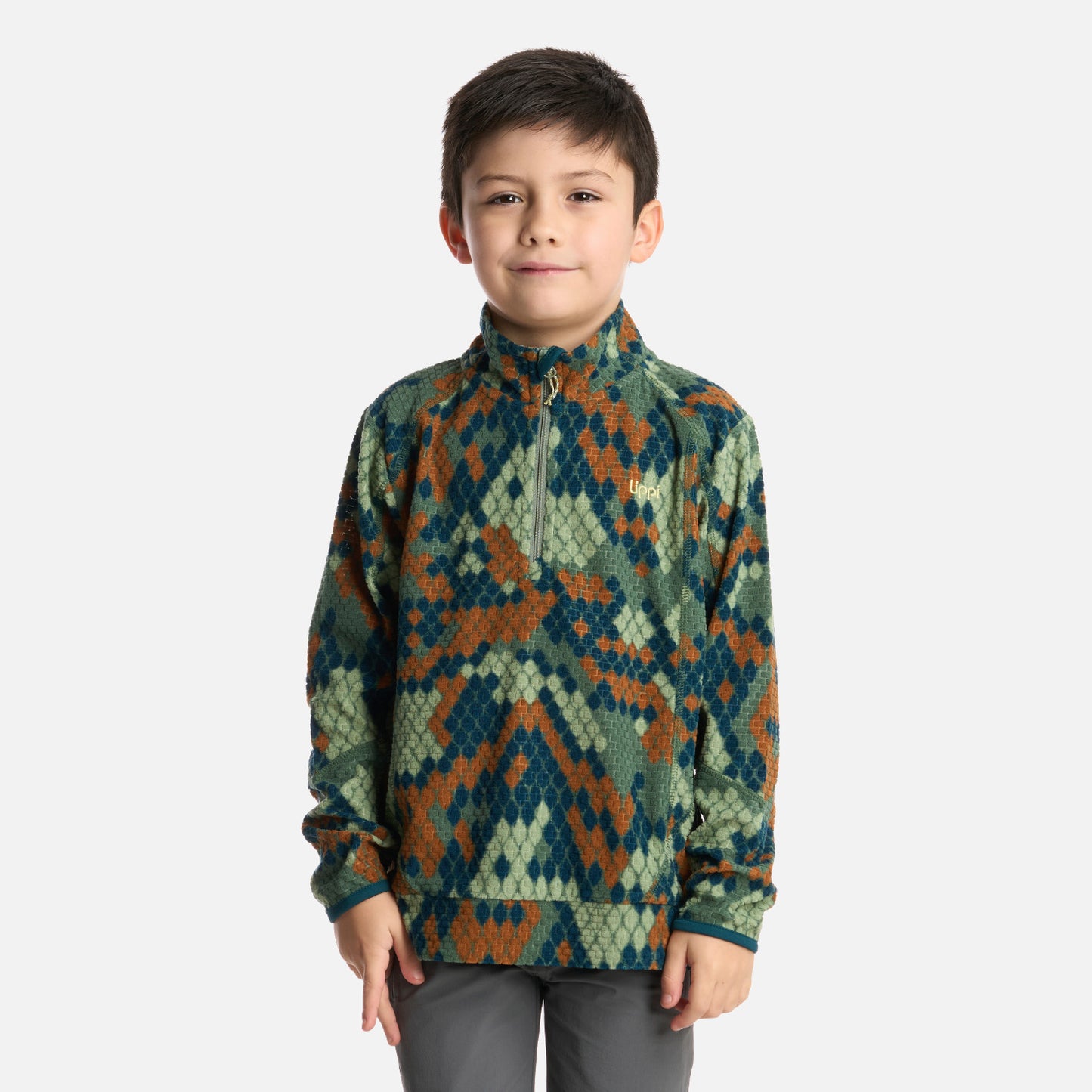 Polerón Niño Saltamontes Nano-F 14 Zip Print Verde Lippi