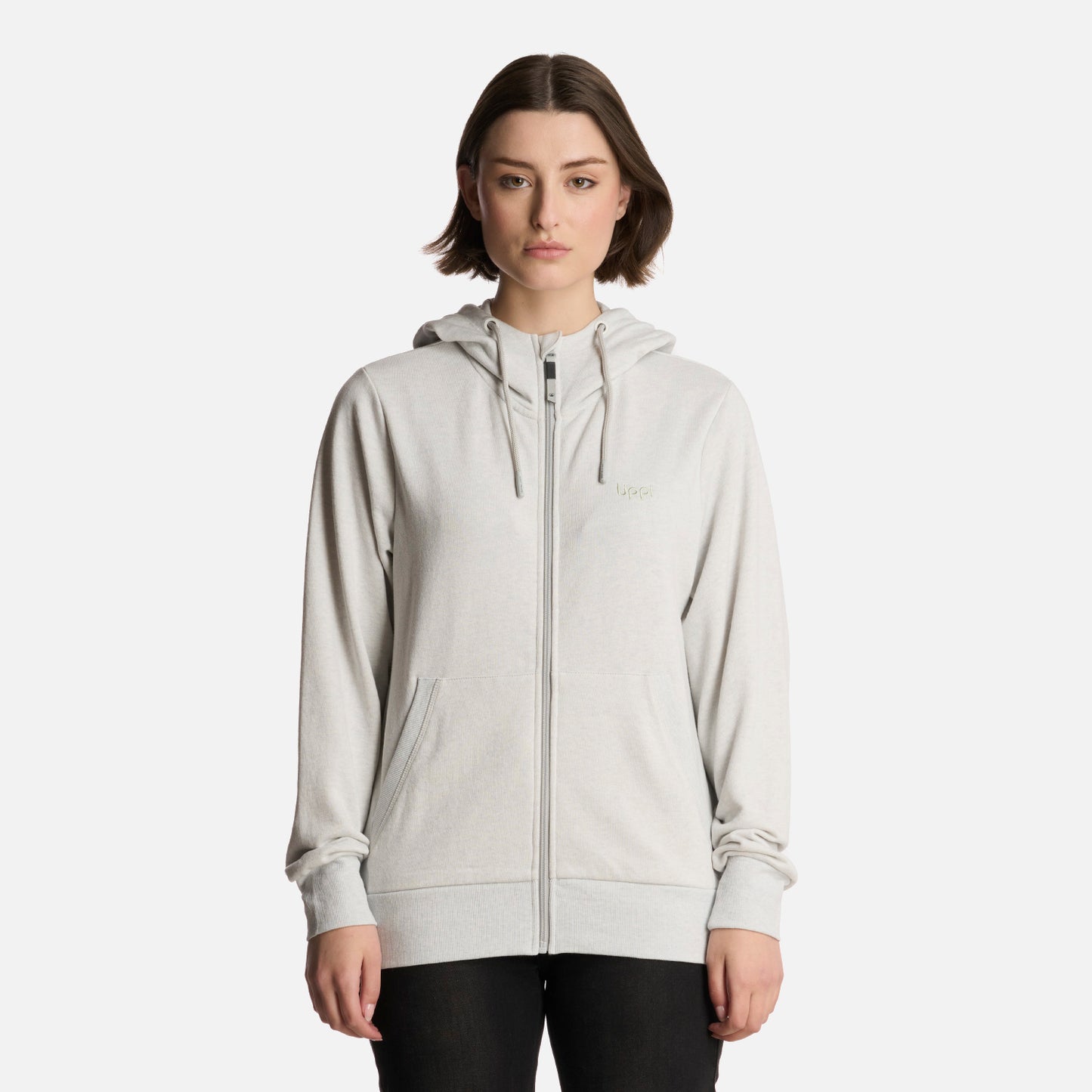 Polerón Mujer Ulmo Full Zip Hoody Sweatshirt Gris Melangue Lippi