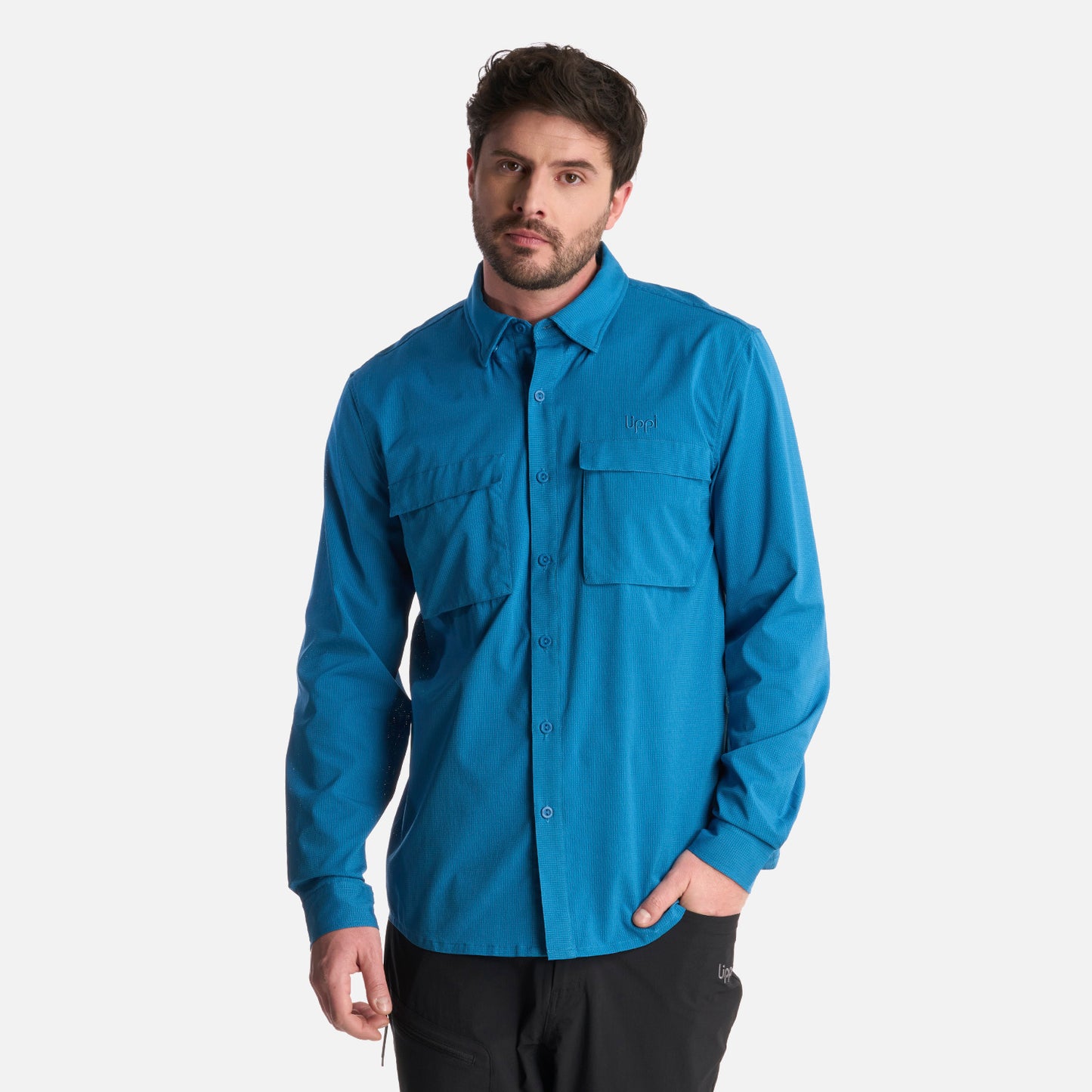 Camisa Hombre Rosselot Long Sleeve Q-Dry Shirt Azul Lippi