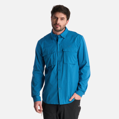 Camisa Hombre Rosselot Long Sleeve Q-Dry Shirt Azul Lippi