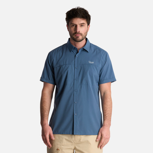 Camisa Hombre Wallace Short Sleeve Q-dry Shirt Azul Piedra Lippi