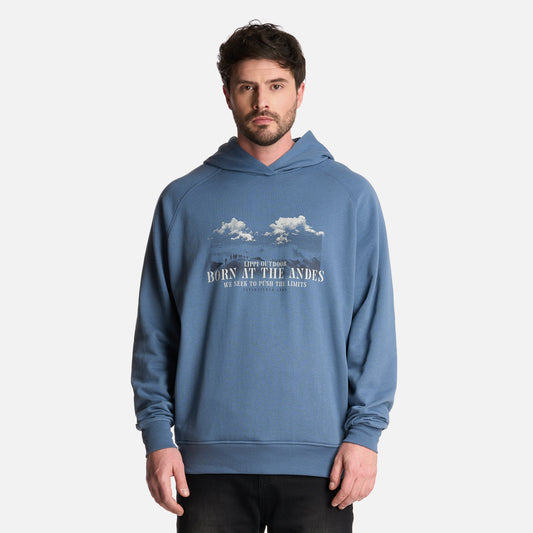 Polerón Hombre Insigne Hoody Sweatshirt Front Print Azul Piedra Lippi