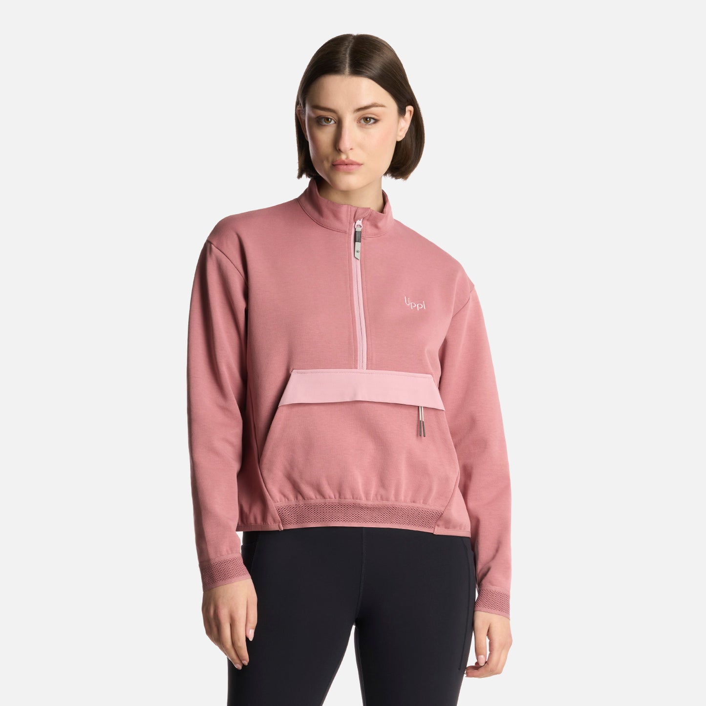 Polerón Mujer DownStreet 1/4 Zip Sweatshirt Rosa Oscuro Lippi