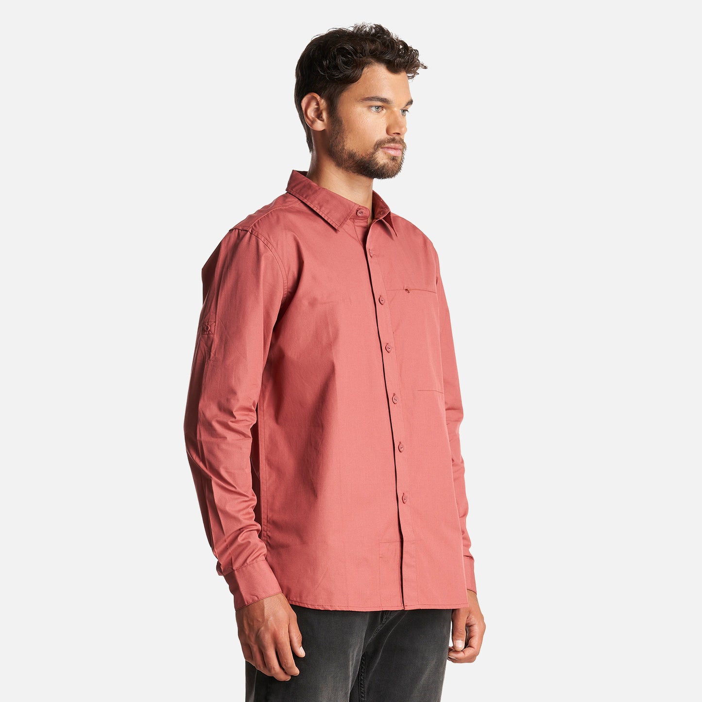 Camisa Hombre Alloy Long Sleeve Shirt Melange Terracota Lippi