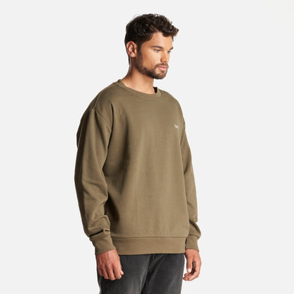 Poleron Hombre Insigne Crewneck Sweatshirt Back Print Verde Militar Lippi