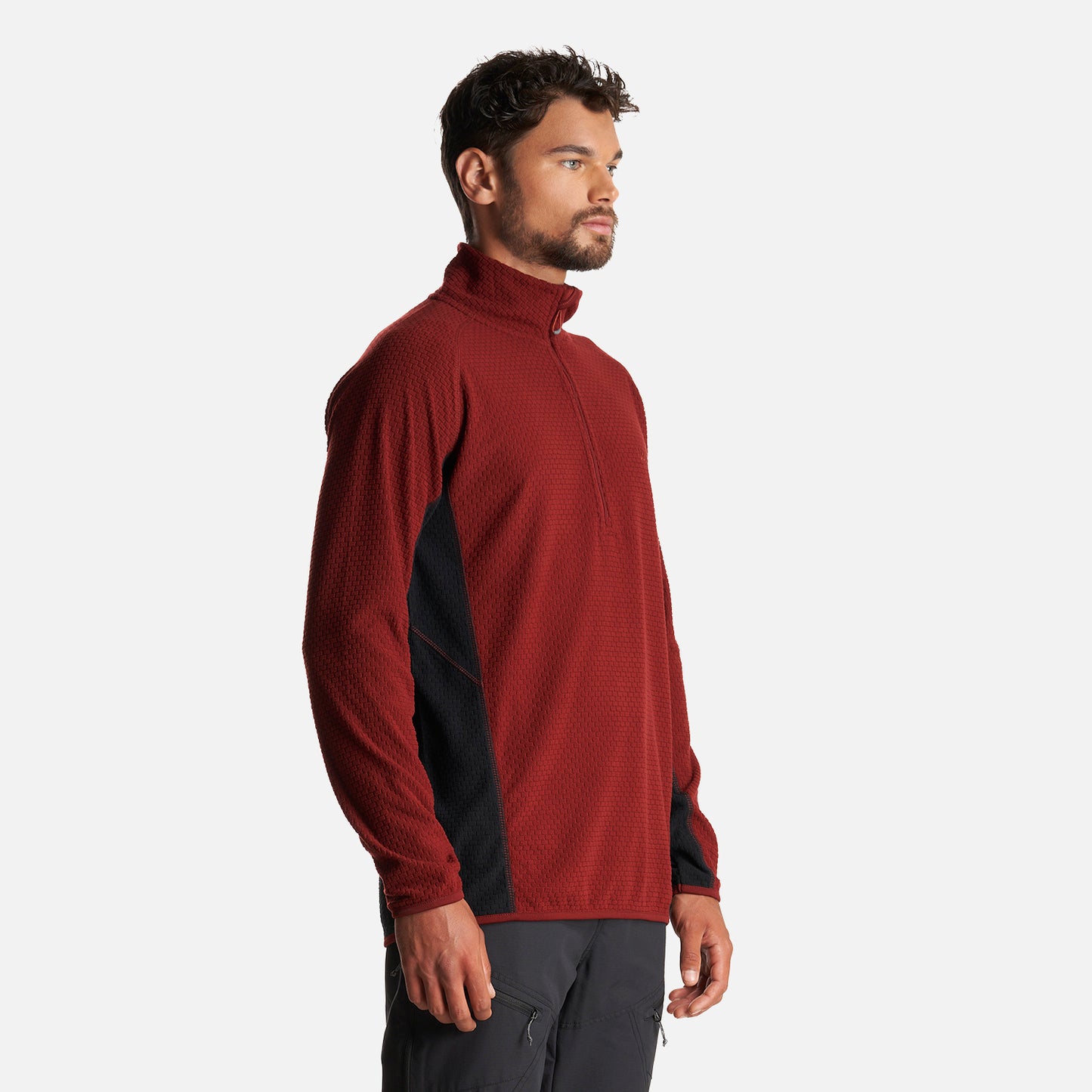 Poleron Hombre Jacaranda Nano-F 1/4 Zip Vino Lippi